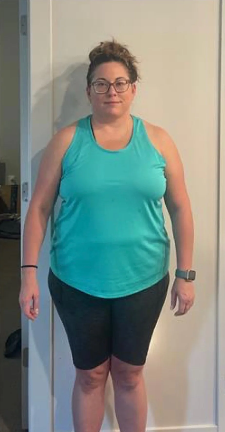 Client photographed from the front before starting coaching with Nathan Brennan